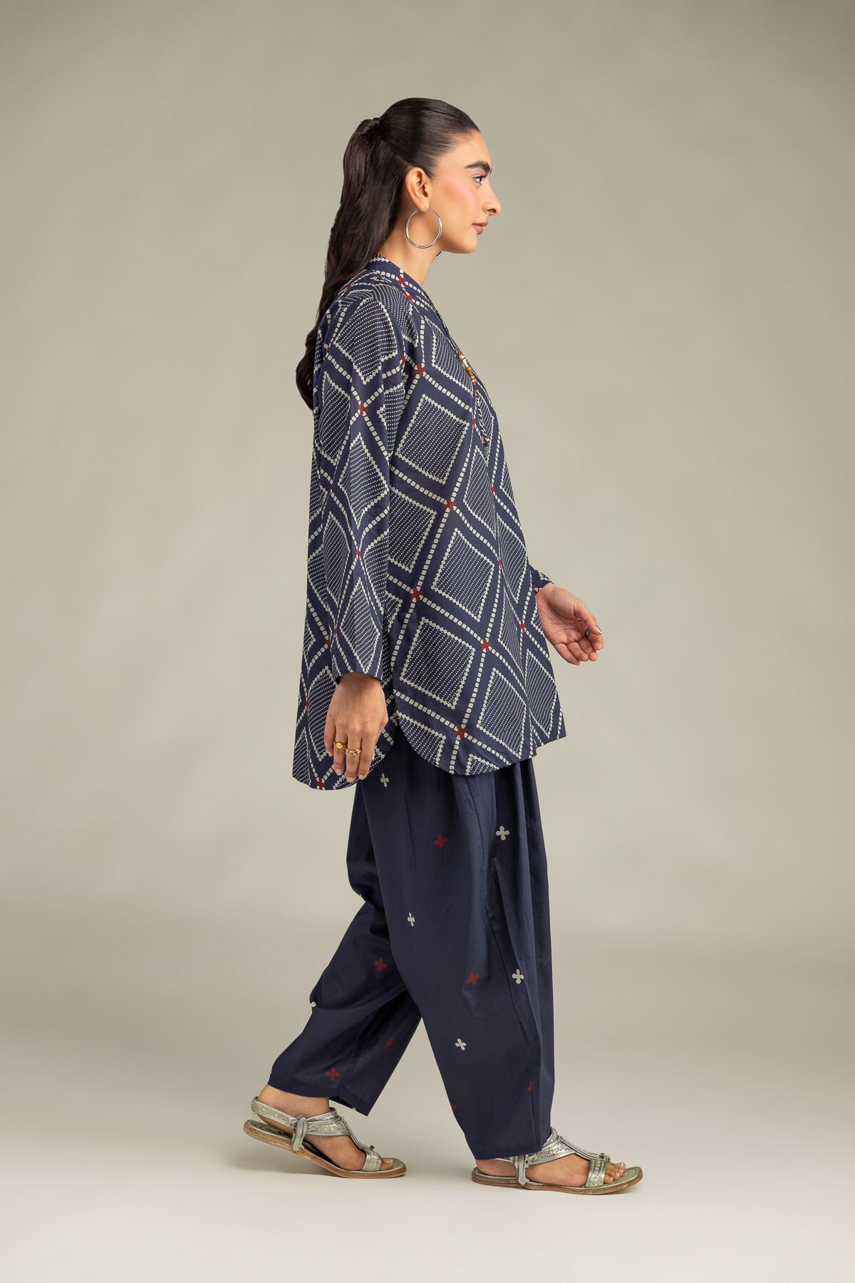 Khaadi - Navy Printed Shalwar