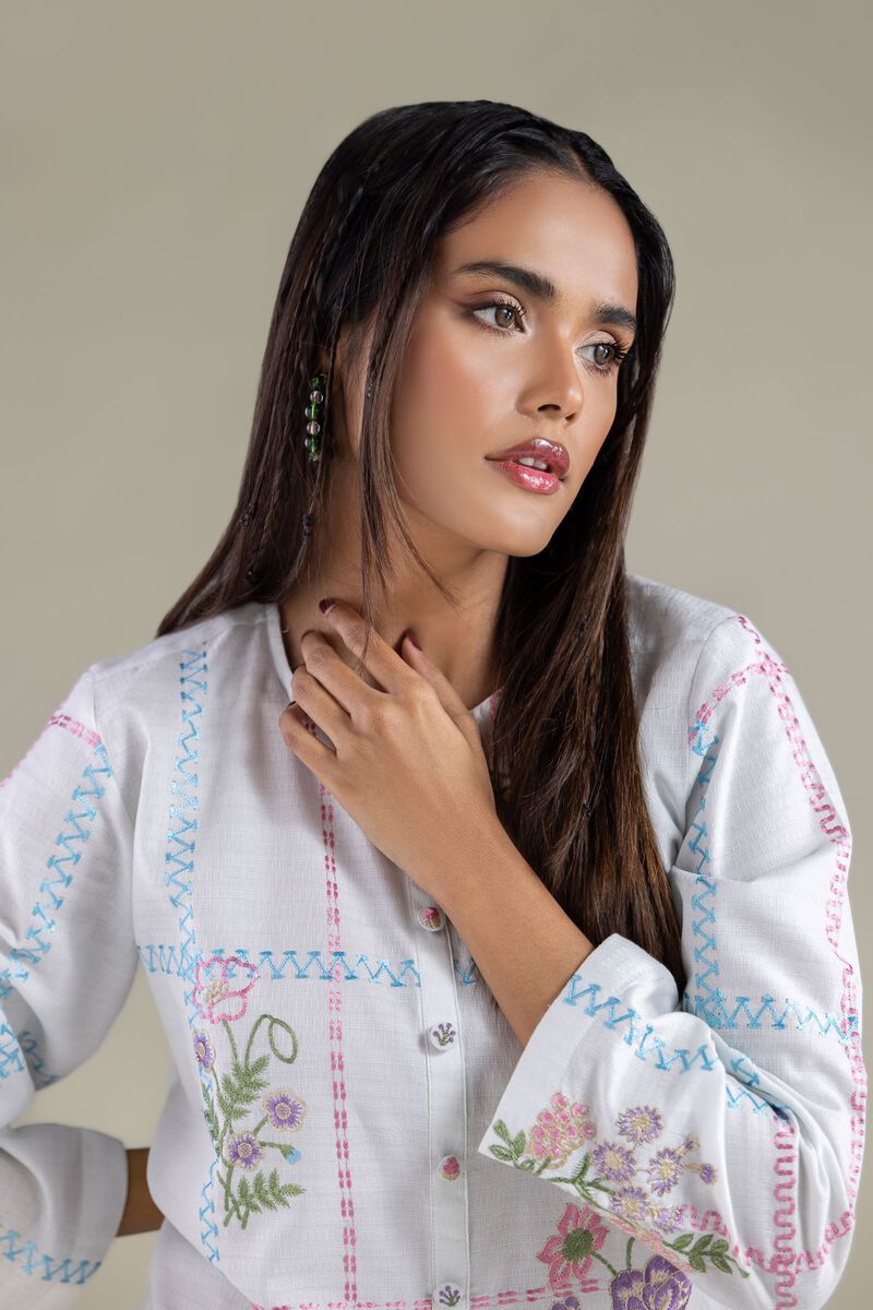 Buttoned Floral Kurta