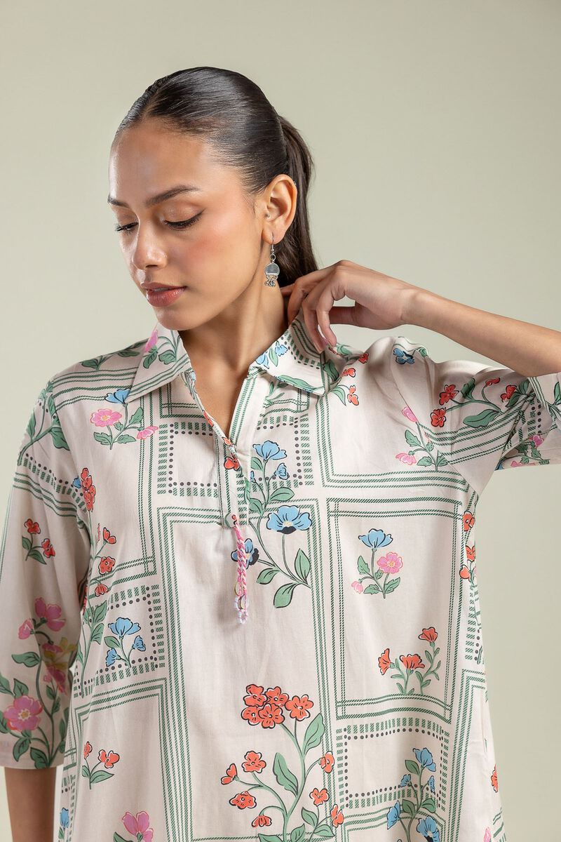 Floral Cambric Kurta view 2