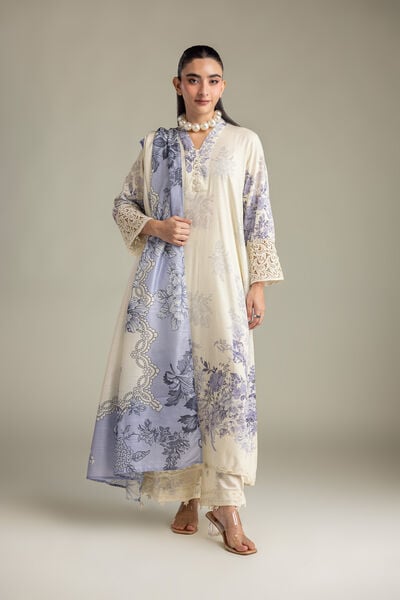 Printed Raw Silk Raw Silk Pants