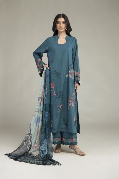Embroidered Cambric Fabrics 3 Piece