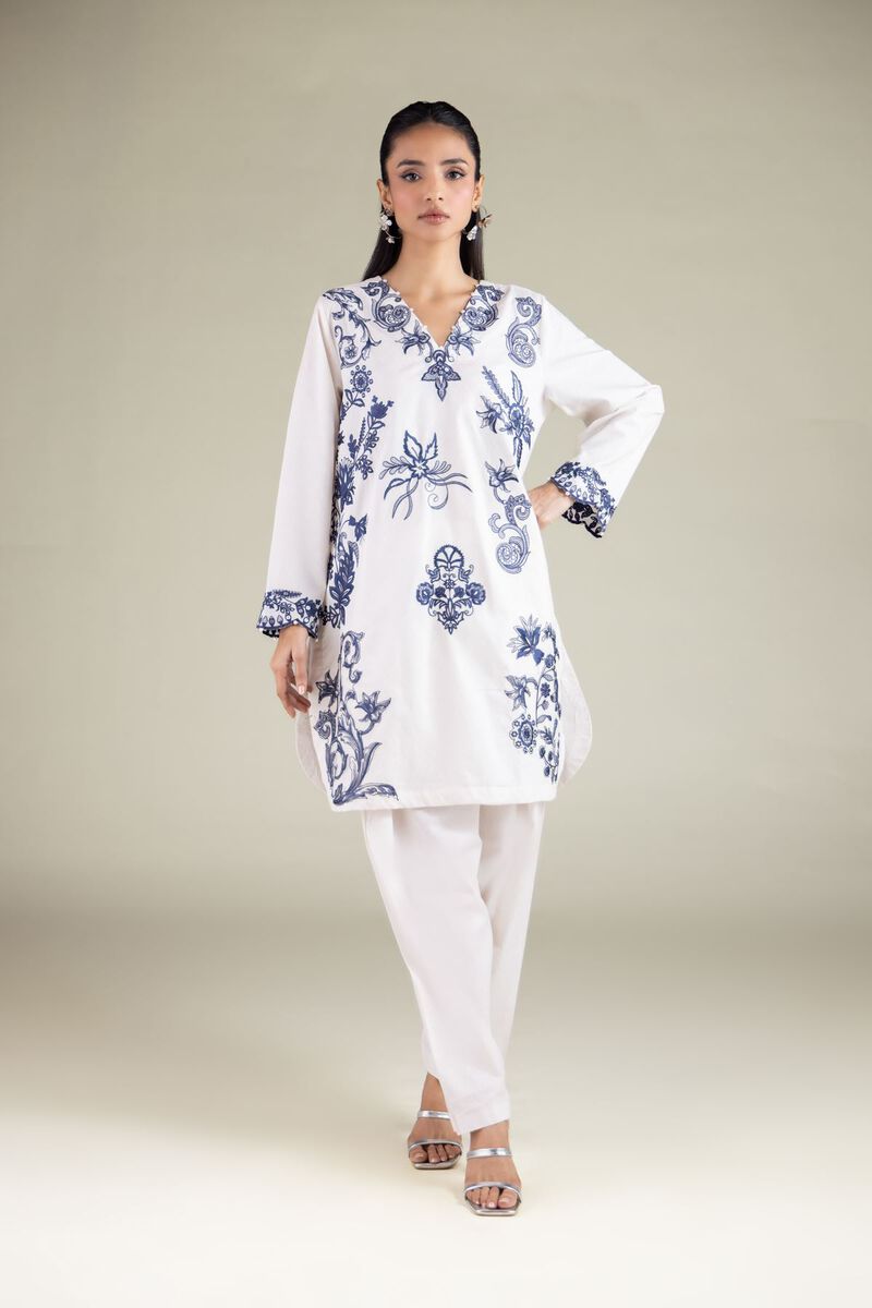 Floral V-Neck Kurta
