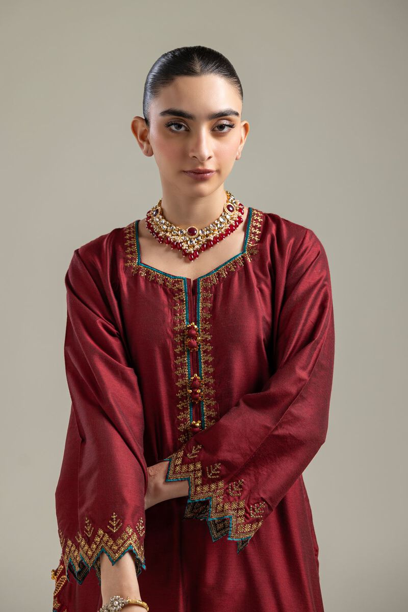 Silk Maroon Kurta
