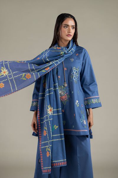 Floral Geometric Dupatta, image 1