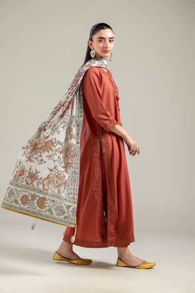 Rust Cotton Pants, image 1