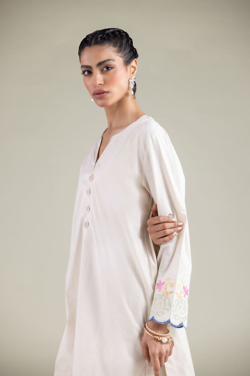Floral V-Neck Kurta