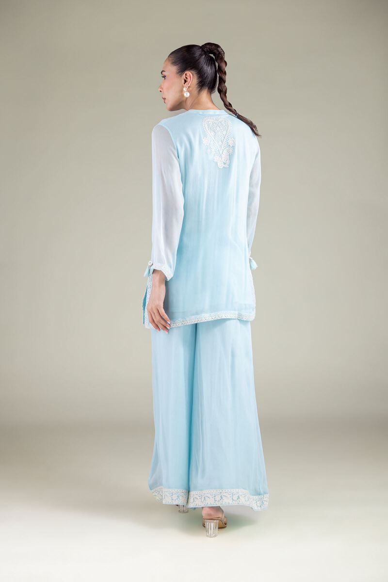 Threadwork Chiffon Kurta