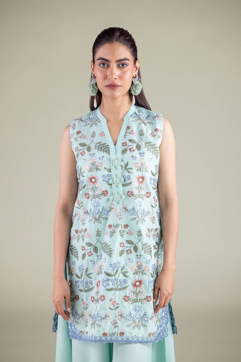Floral Sleeveless Kurta