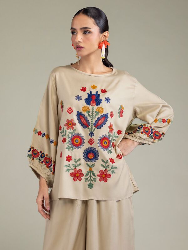 Floral Beige Blouse
