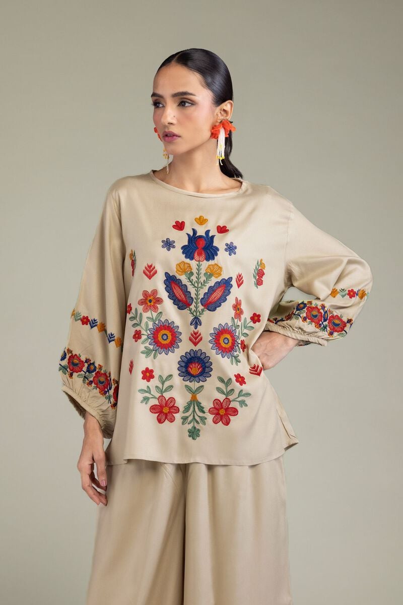 Floral Beige Blouse