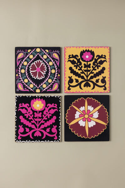 Printed Hard Cork Pack of 4 4in Coaster