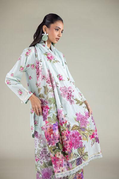 Floral Lace Dupatta, image 1