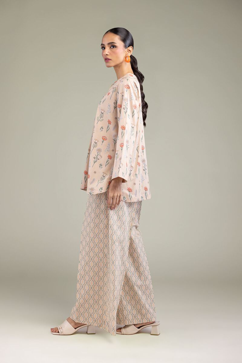 Geometric Beige Pants