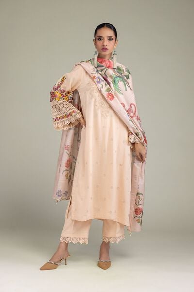 Embroidered Raw Silk Raw Silk Pants