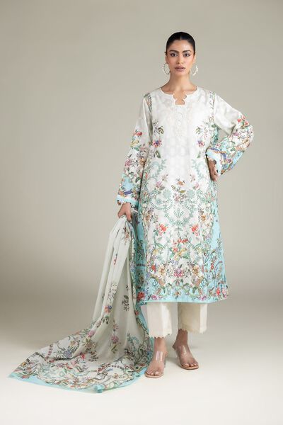 Embroidered Broshia Fabrics 3 Piece