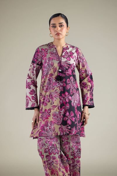 Floral Cambric Kurta, image 1