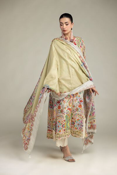 Embroidered Raw Silk Raw Silk Pants