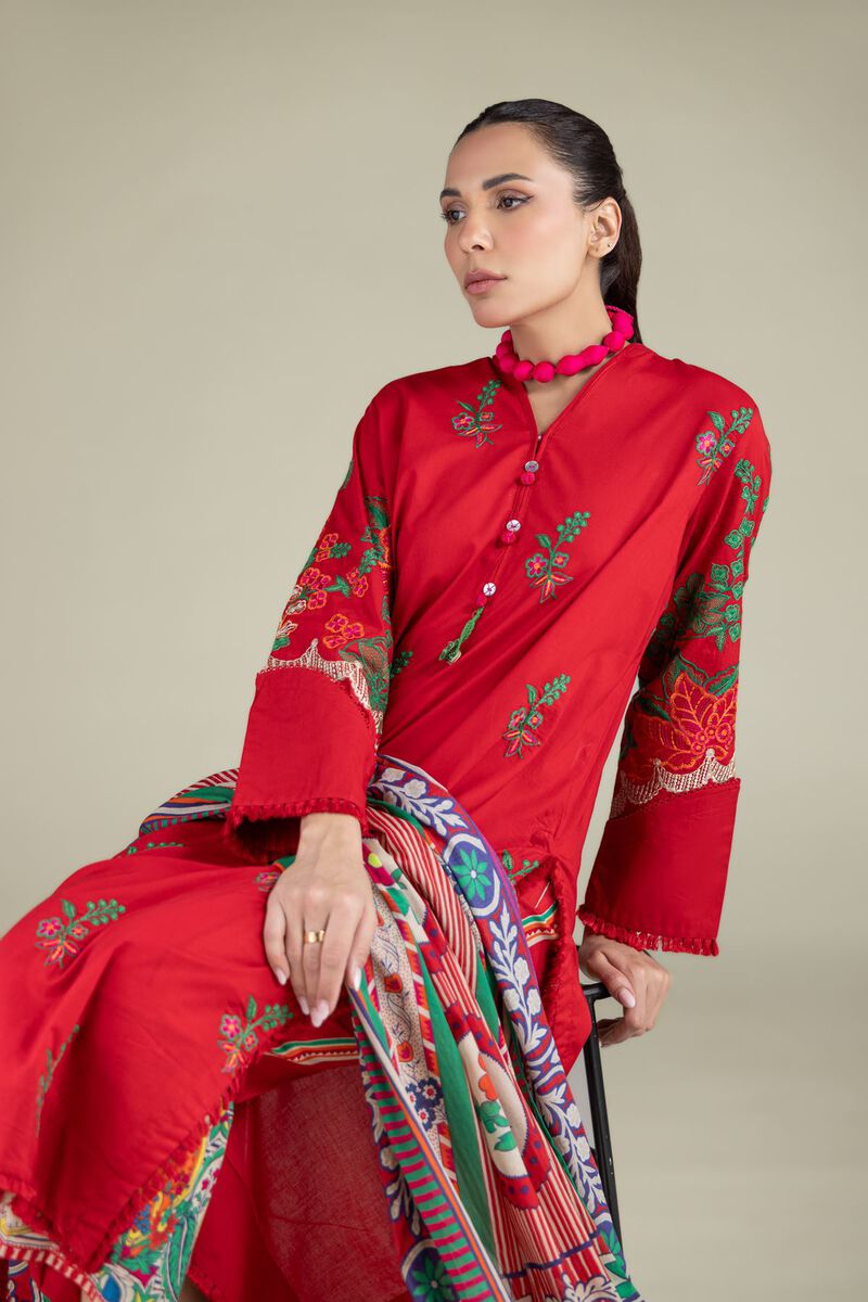 Red Cambric Kurta