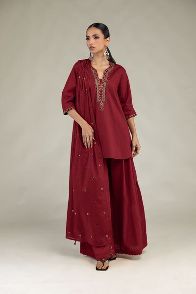 V-Neck Cotton Kurta, image 1