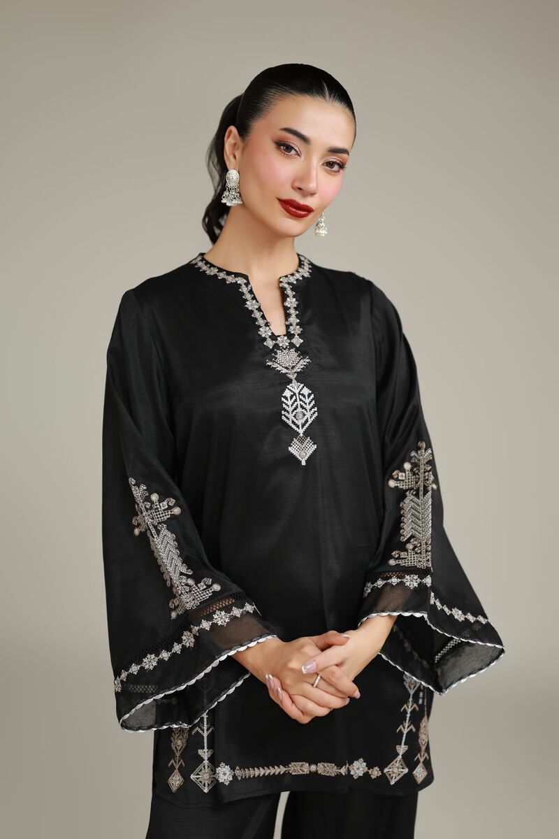 Black Silk Kurta