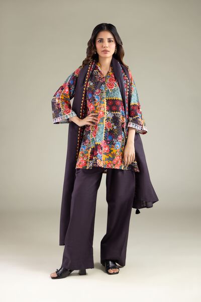 Floral V-Neck Kurta, image 1
