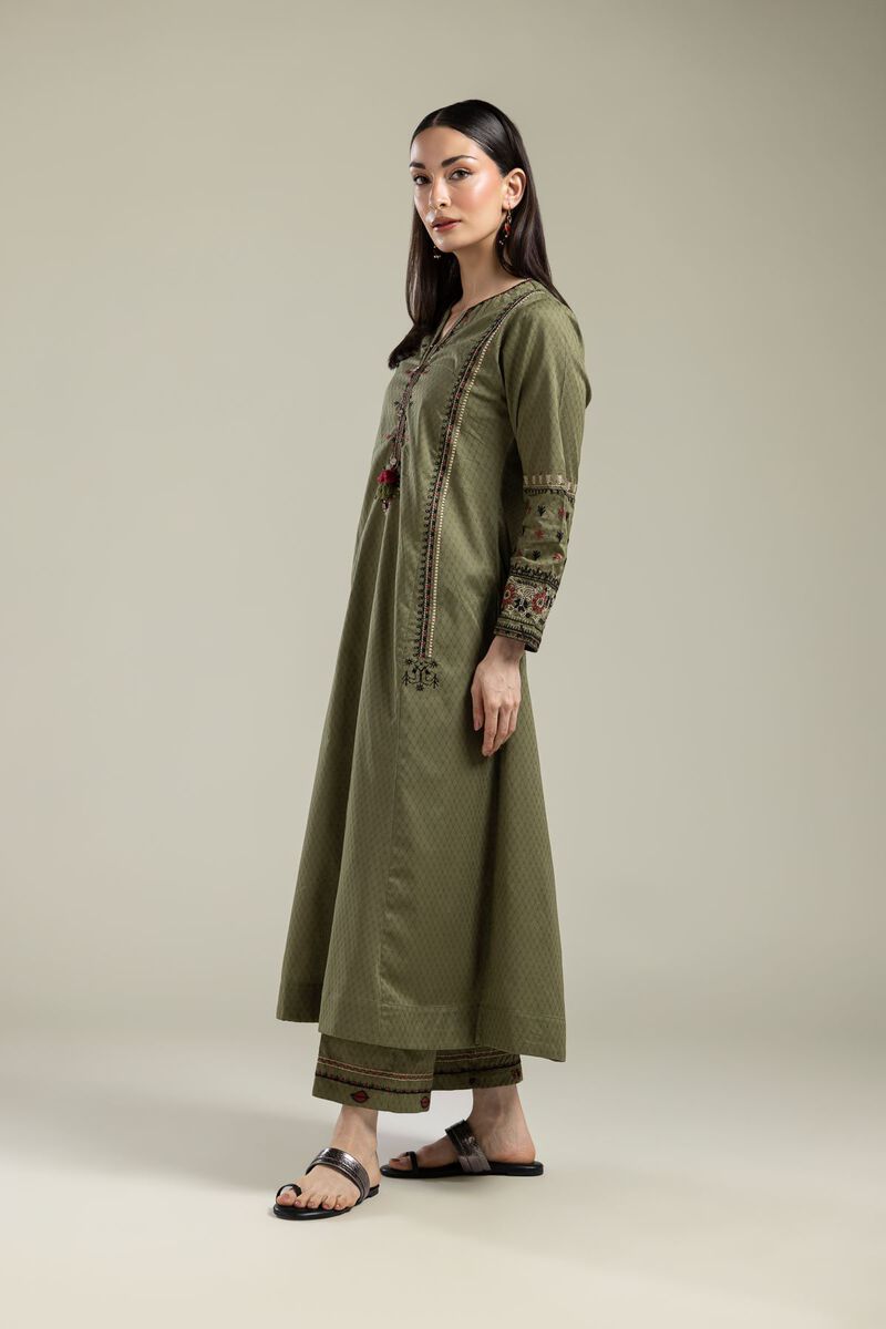 Olive Floral Kurta