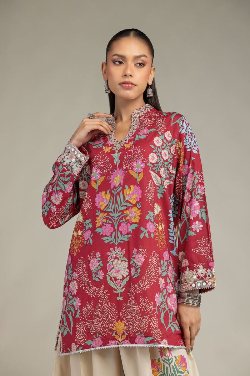Floral Red Kurta