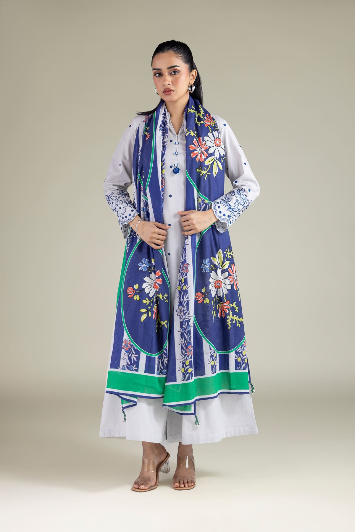 Buy Spring Lawn Dupatta | 1300.00 PKR | 1-26-140-C-C-VG_MULTI
