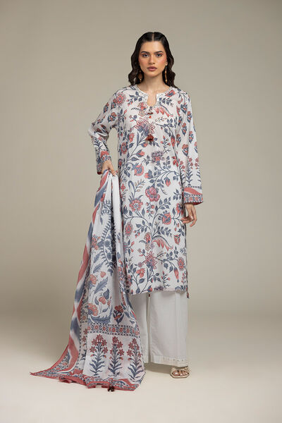 Embroidered Lawn Fabrics 3 Piece