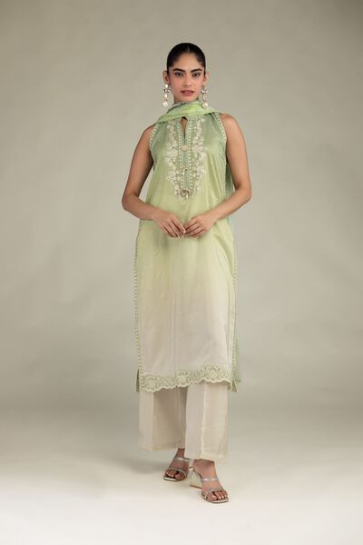 Sleeveless Floral Kurta, image 1