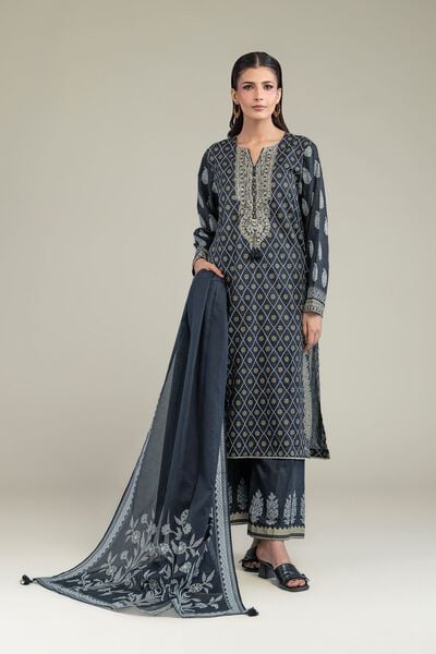 Embroidered Lawn Fabrics 3 Piece