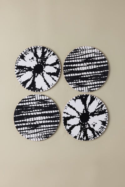 Printed Hard Cork Pack of 4 4in Coaster