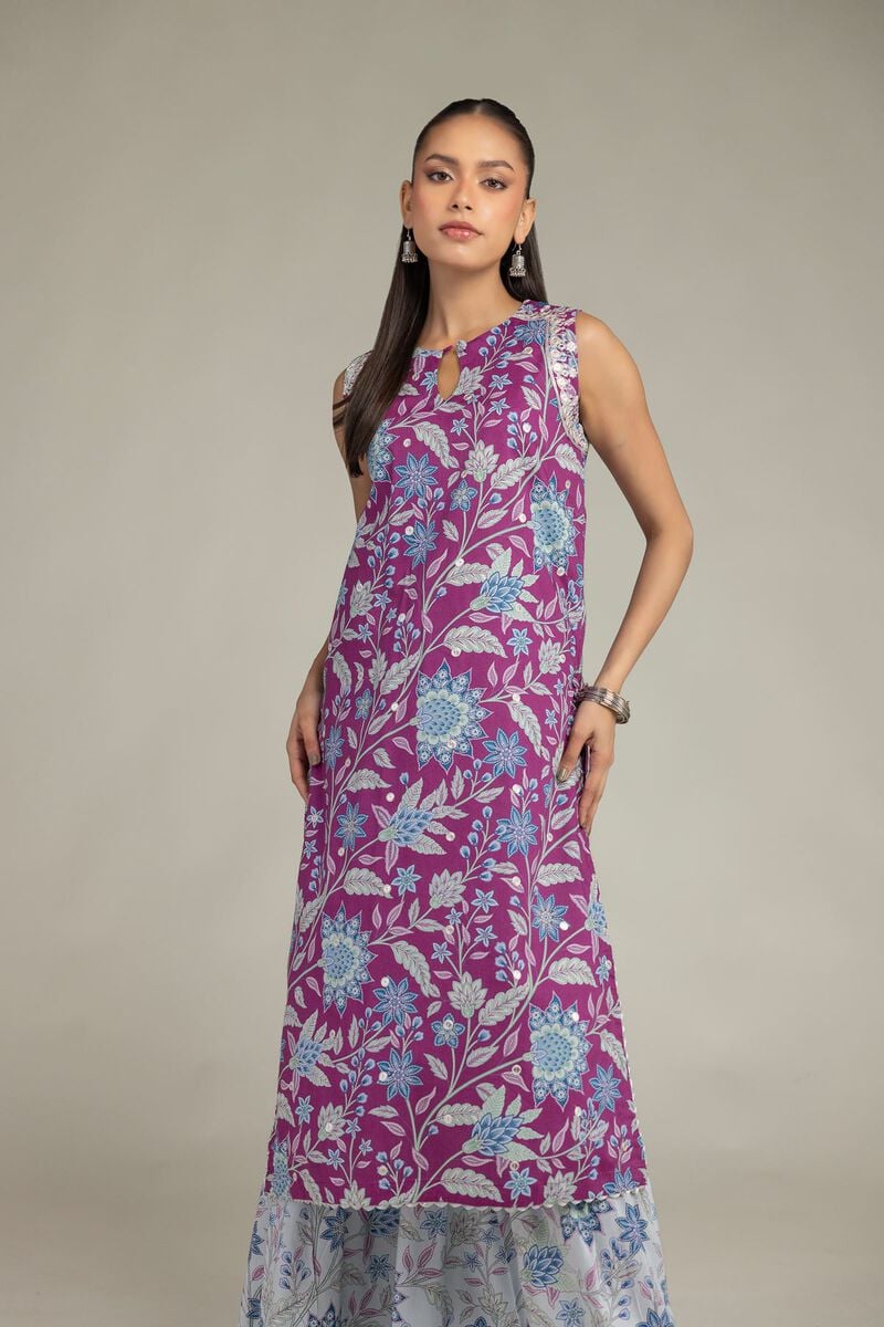 Floral Sleeveless Kurta