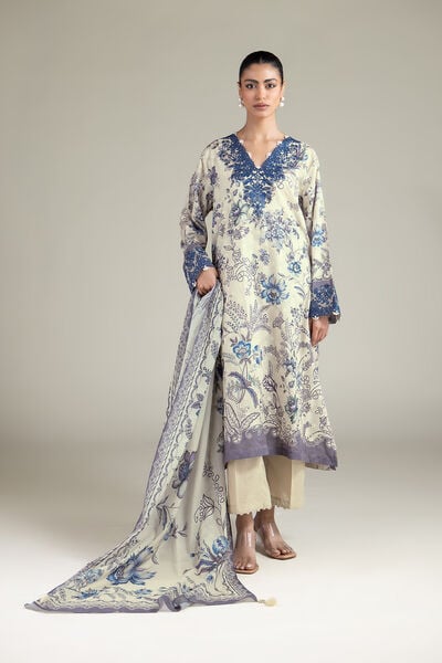 Embroidered Broshia Fabrics 3 Piece