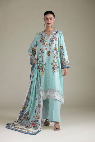Embroidered Broshia Fabrics 3 Piece
