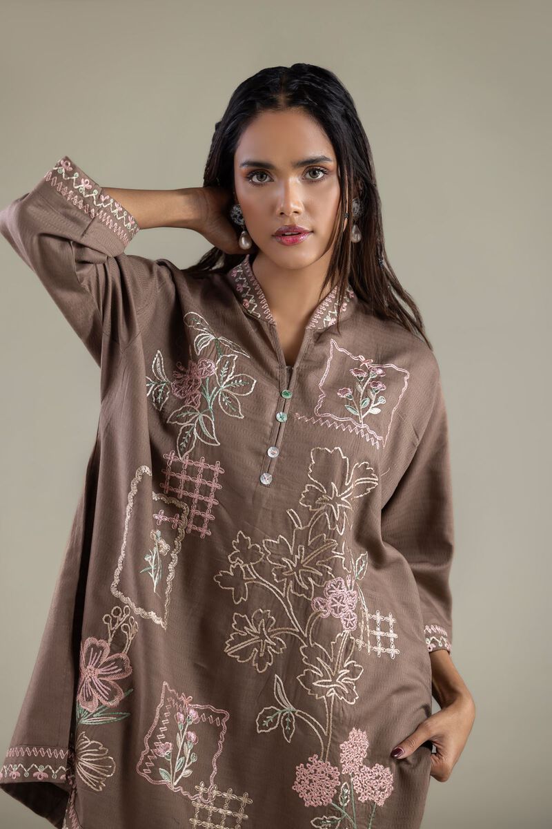 Floral V-Neck Kurta