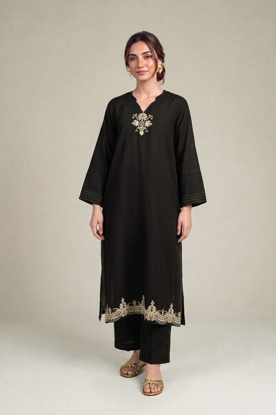Embroidered Light Khaddar Fabrics 2 Piece Top and Bottom