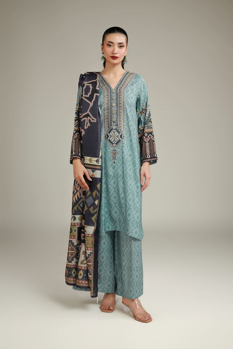 Navy Geometric Dupatta