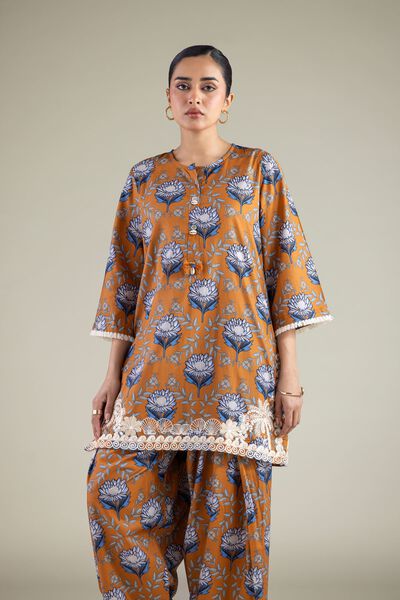 Floral Cambric Kurta, image 1