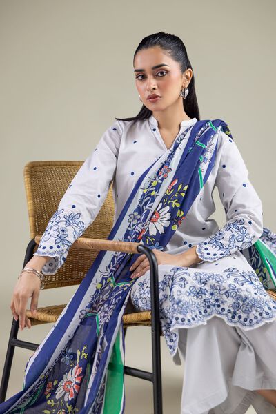 Floral V-Neck Kurta, image 1