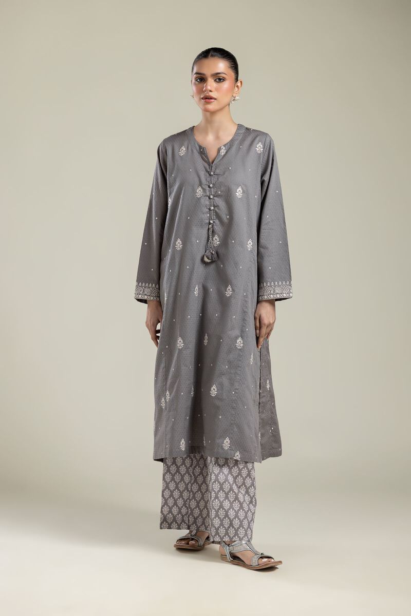Gray Cotton Kurta