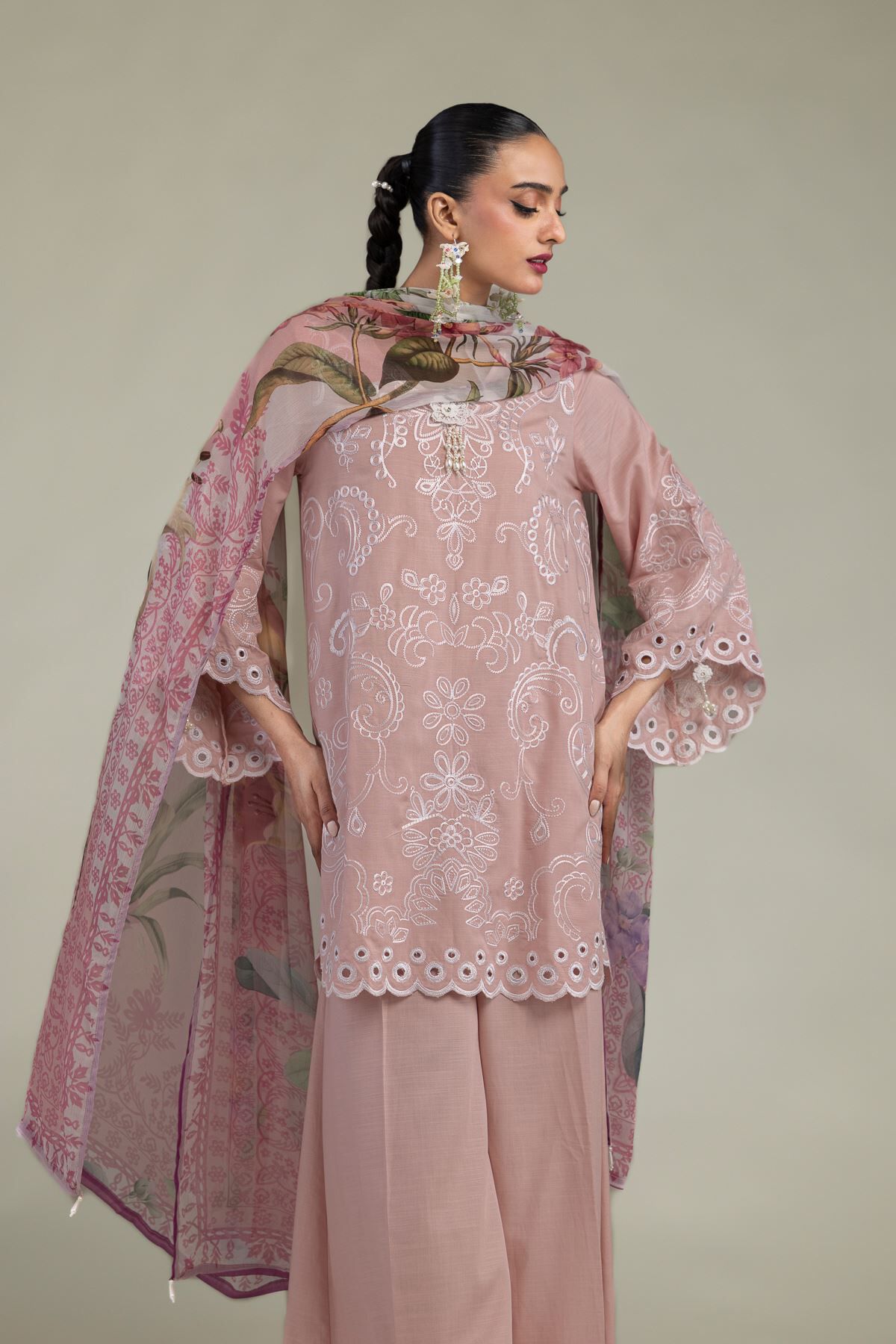 Khaadi - Floral Silk Kurta