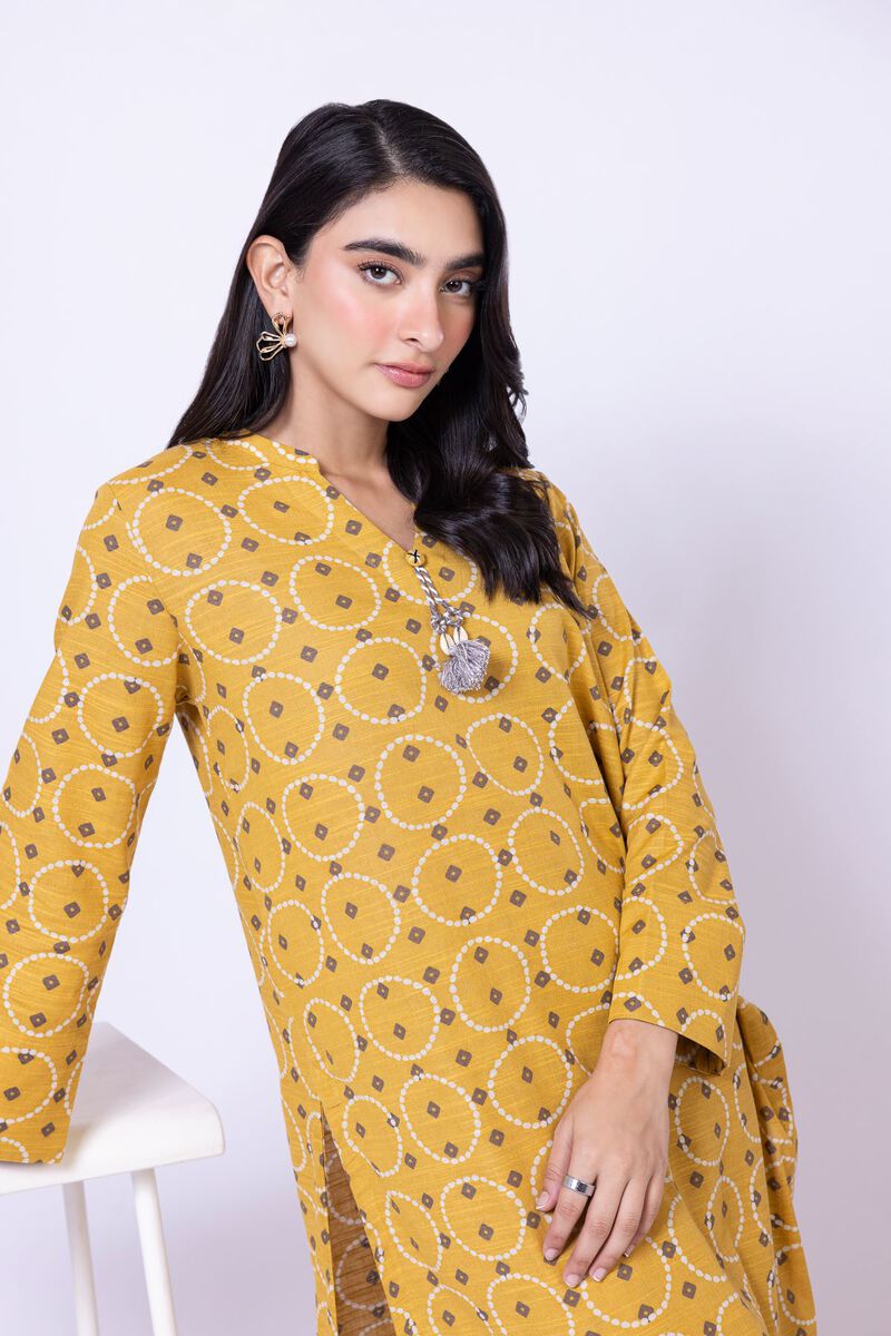 V-Neck Geometric Kurta
