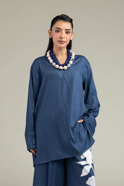 V-Neck Navy Shirt, image 1