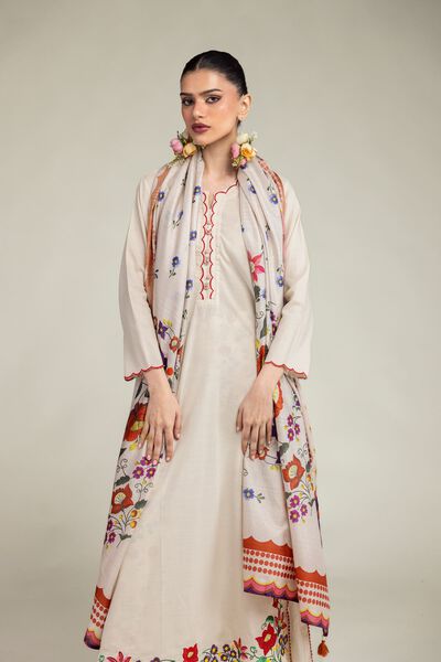 Floral Scalloped Kurta, image 1