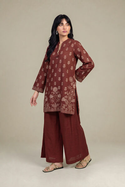 Printed Light Khaddar Printed Solid Pants