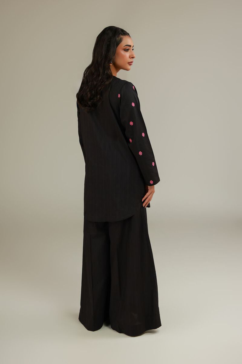 Black V-Neck Kurta