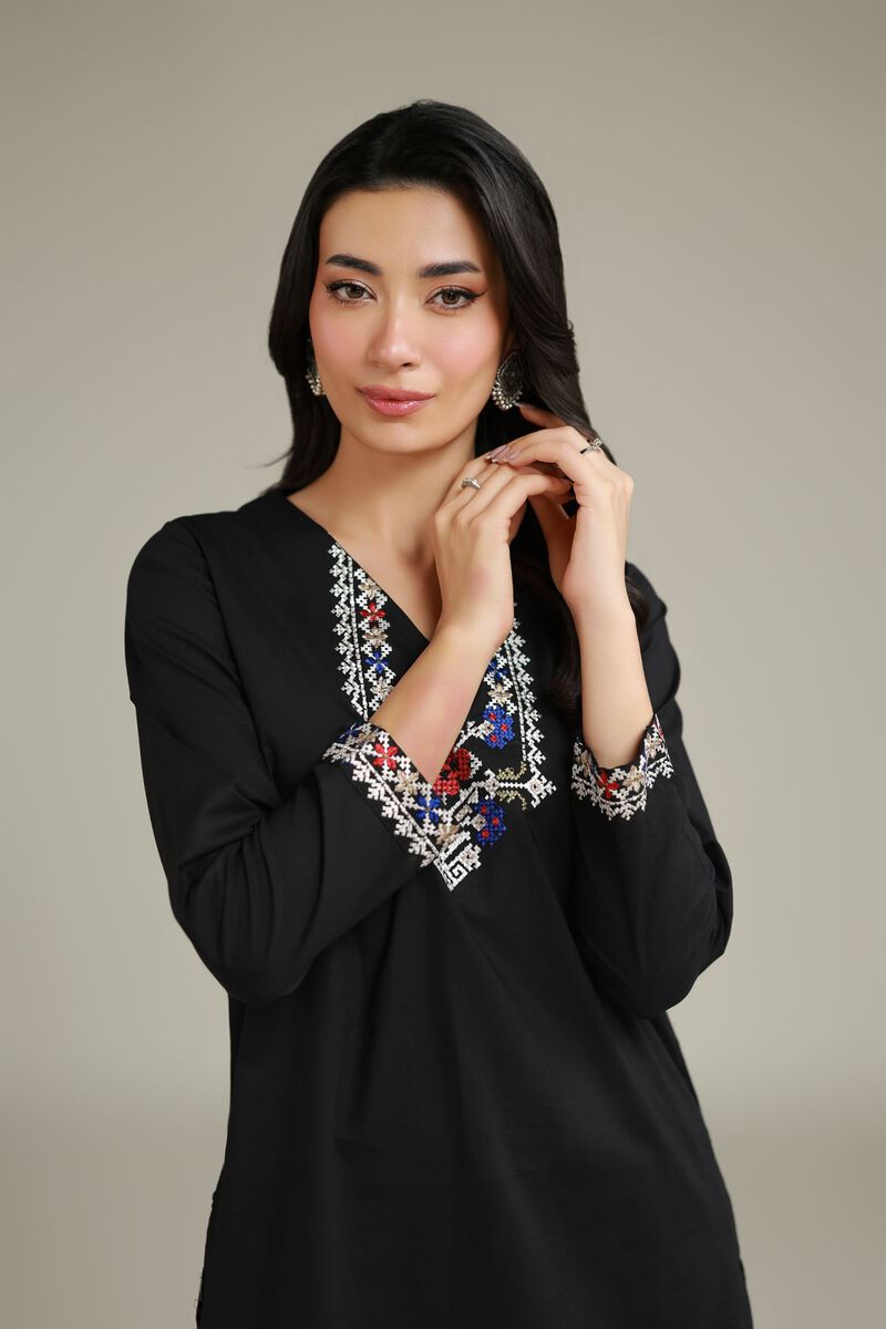 Black Cambric Kurta