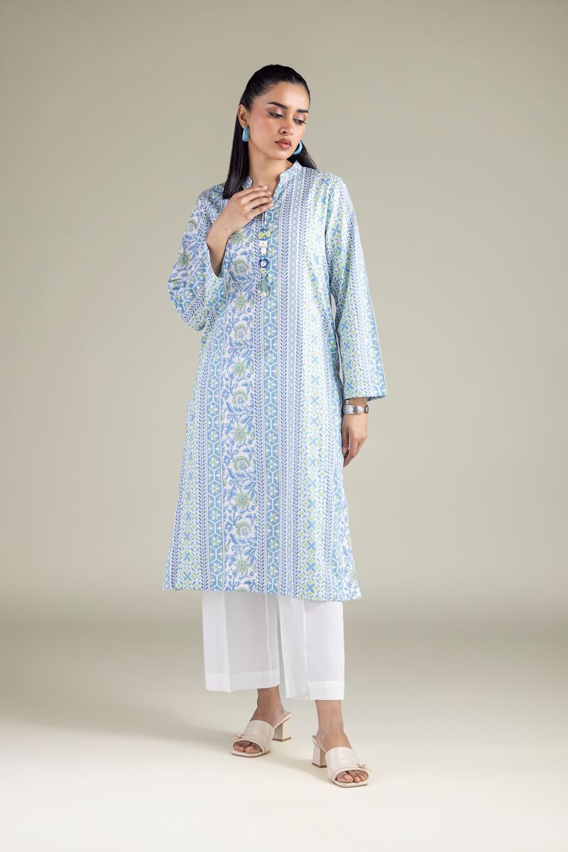 Geometric Band-Collar Kurta