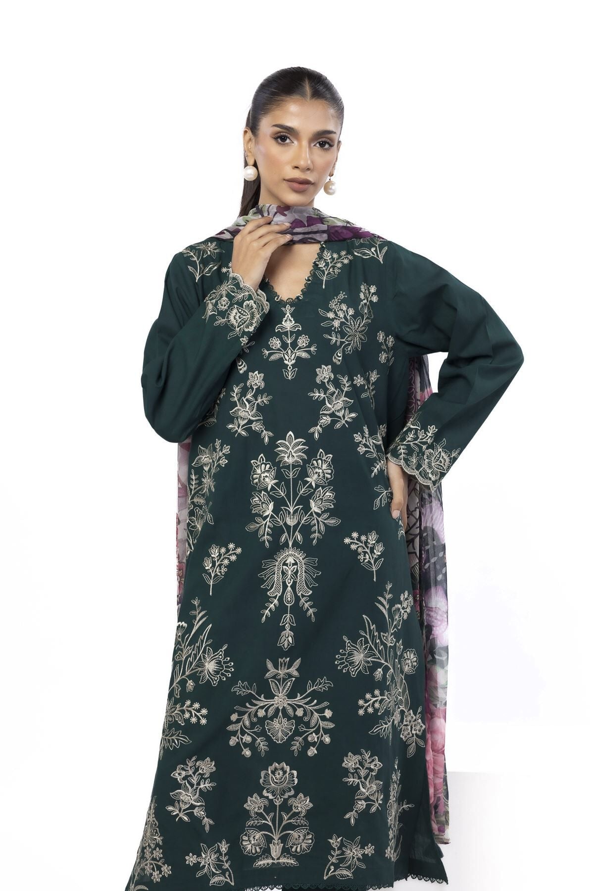 Buy Tailored 3 Piece | 0.0 N/A | CA44BST-VG_MULTI | Khaadi Pakistan